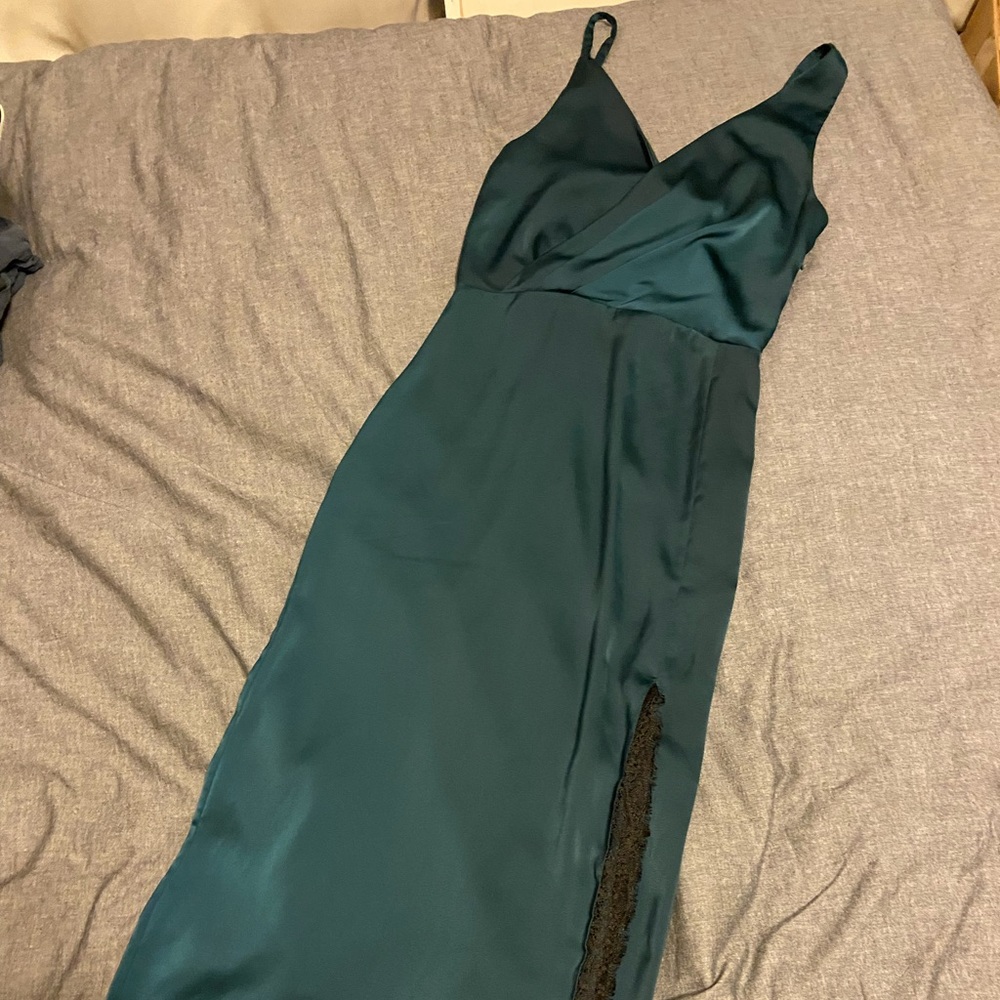 Forest green midi dress